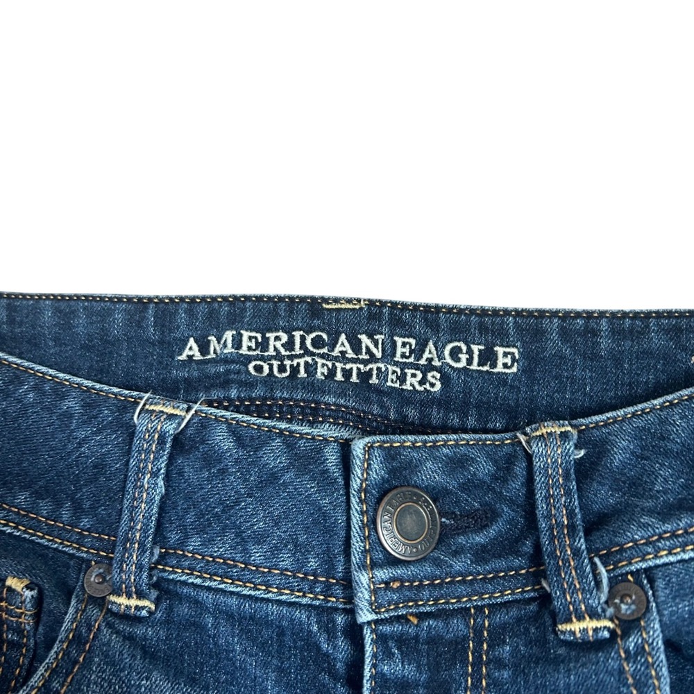 American Eagle Kick Boot Jeans Womens 8 Regular Low Rise Dark Wash - Picture 3 of 7